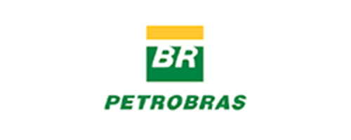 Logo da Petrobras. Símbolo BR em destaque nas cores amarelo, branco e verde. Abaixo do símbolo está escrito “PETROBRAS” na cor verde. 